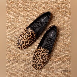 Birdies The Starling Loafer in Leopard Calfhair with Faux Fur Lining